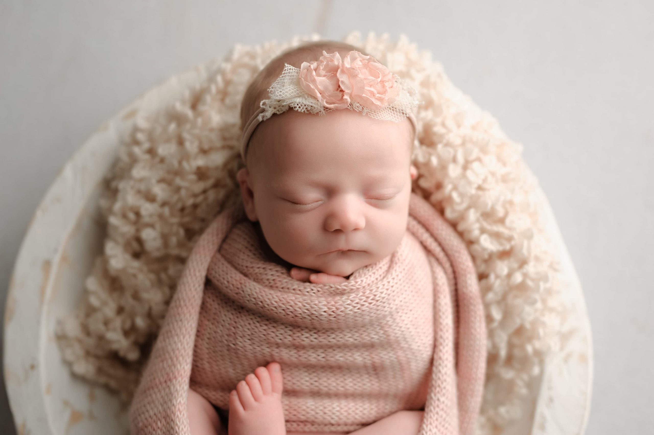 Newborn photo of a baby girl